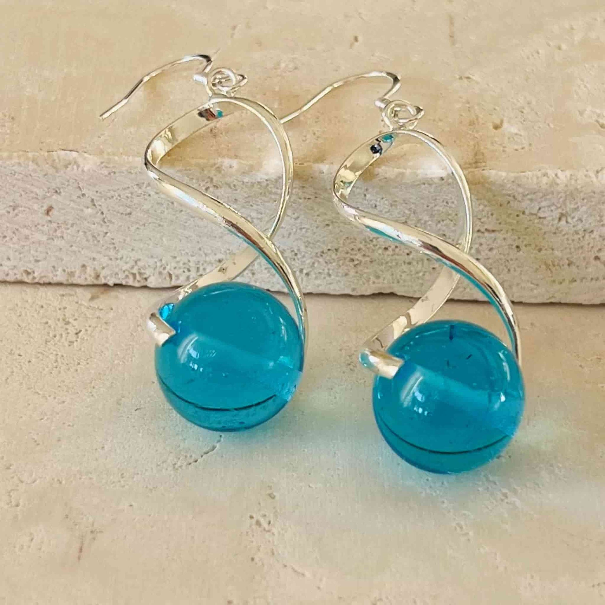 Beautifully Gifted Earrings GLASS TWIST DROP EARRINGS