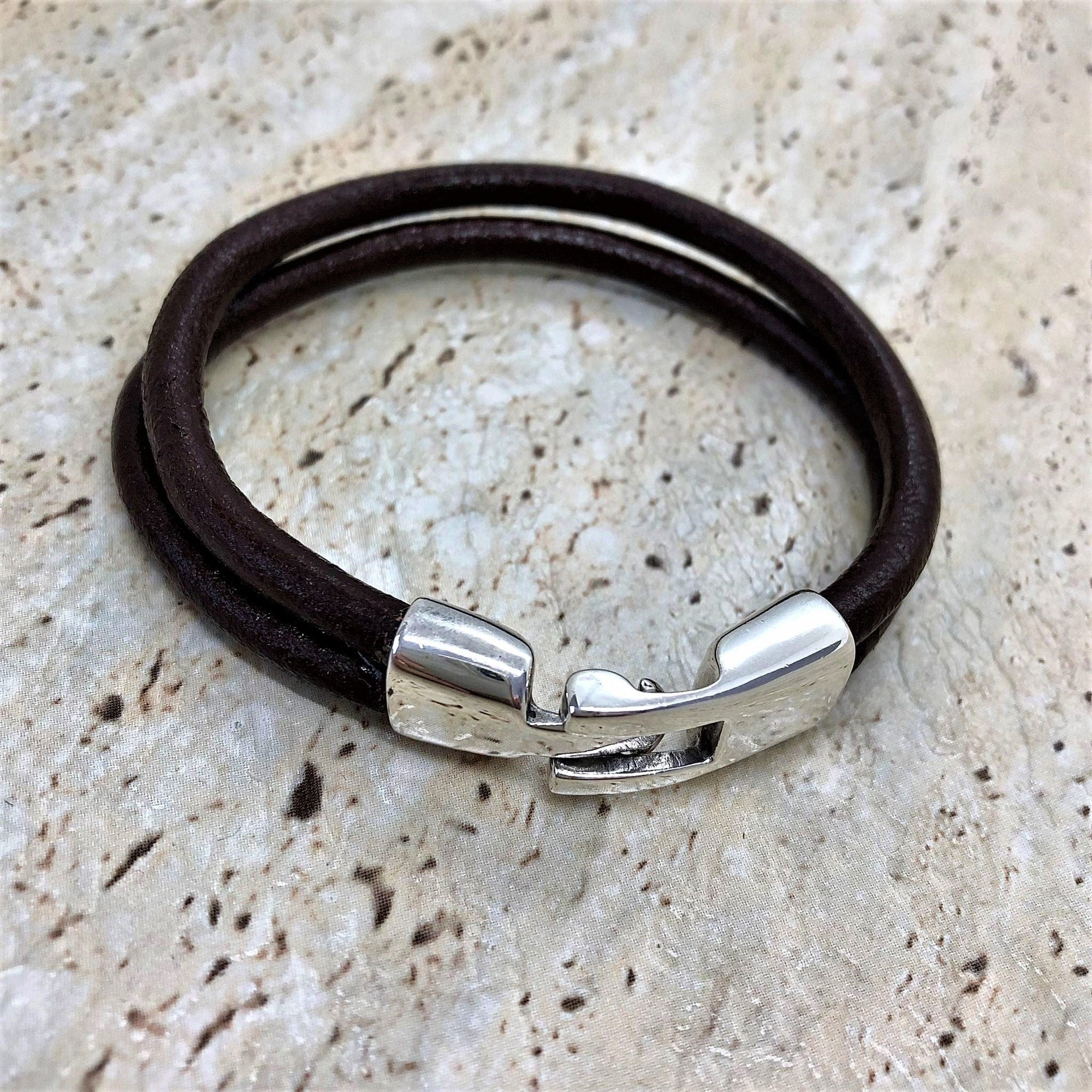 Beautifully Gifted Jewellery LEATHER CORSO LINK bracelet