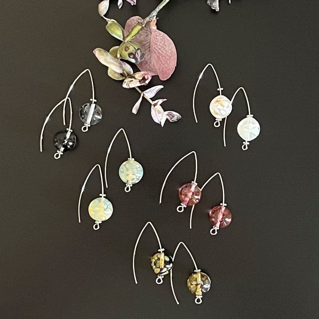 Beautifully Gifted Earrings UP-CYCLED GLASS HOOK DROPS