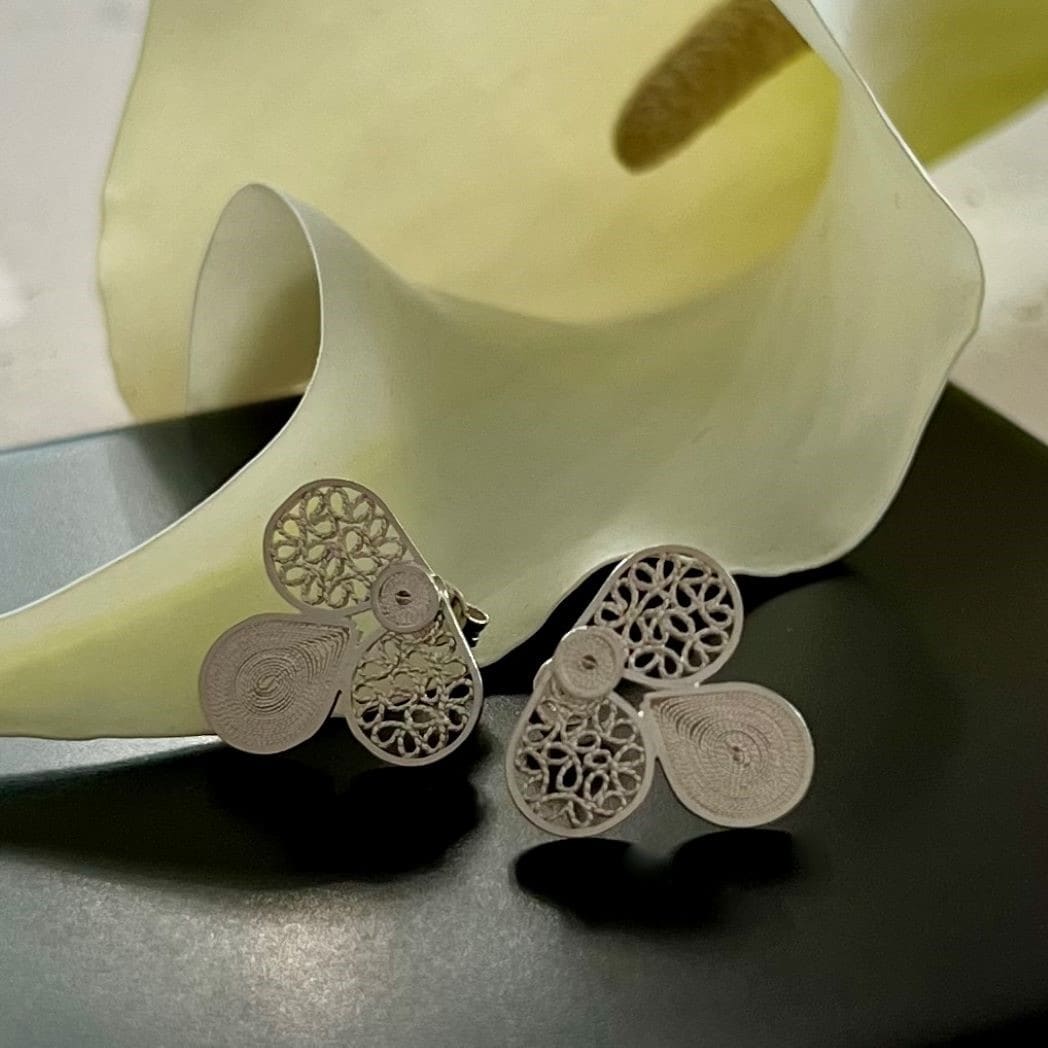 Beautifully Gifted SILVER PAPAYA STUD EARRINGS