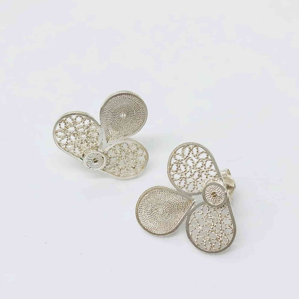 Beautifully Gifted SILVER PAPAYA STUD EARRINGS
