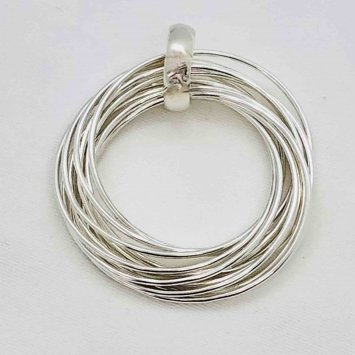 Beautifully Gifted Bangle INFINITY RINGS silver pendant