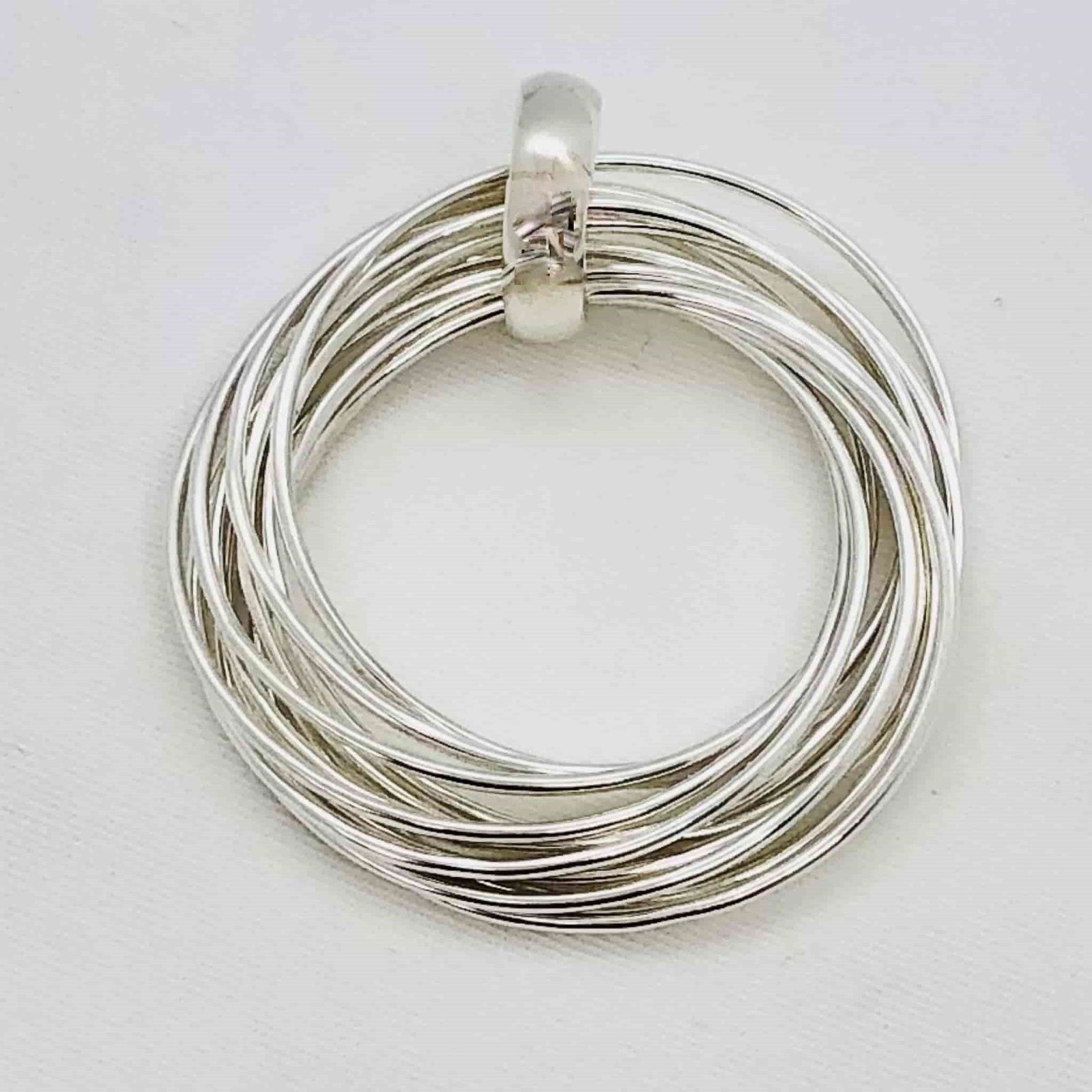 Beautifully Gifted Bangle INFINITY RINGS silver pendant