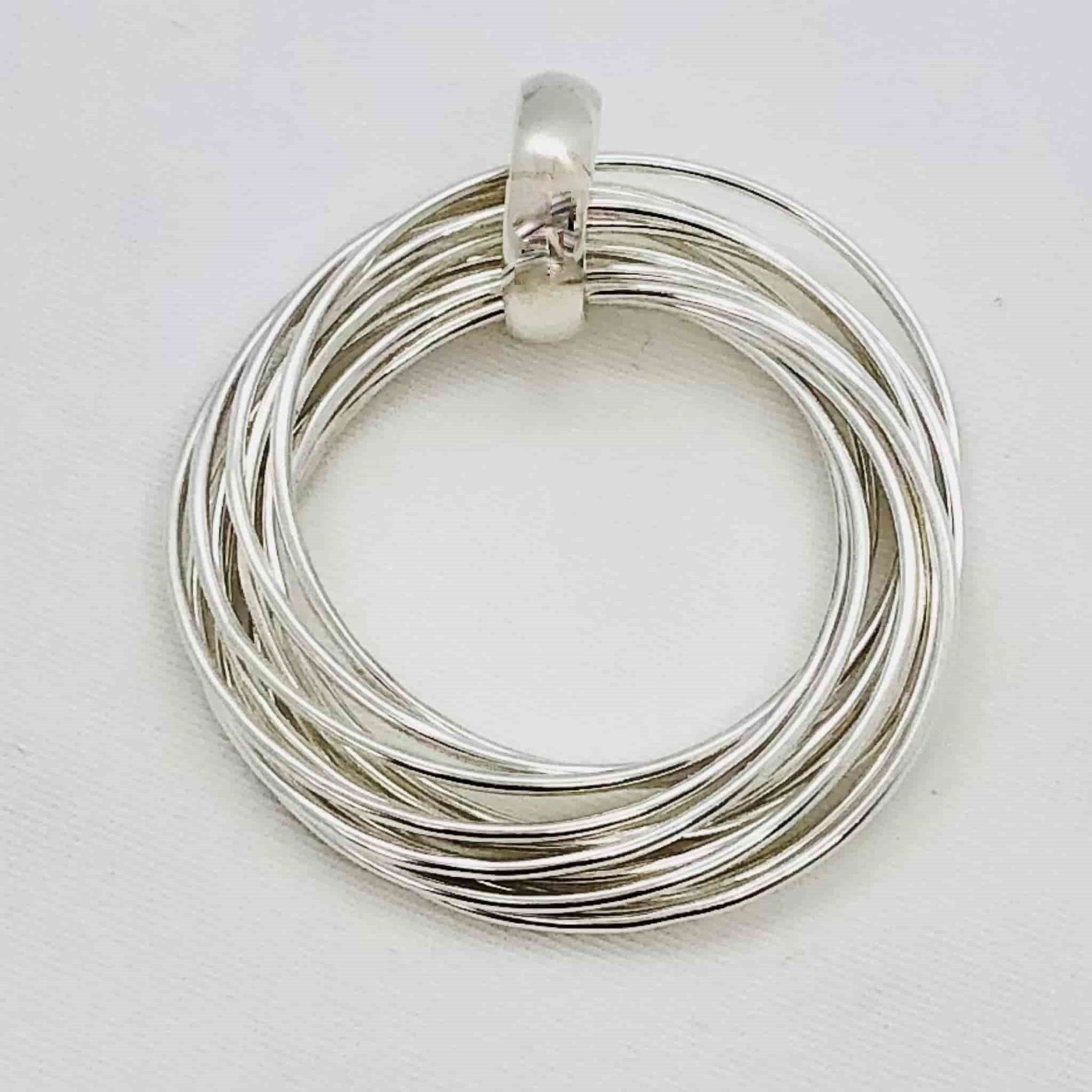 Beautifully Gifted Bangle INFINITY RINGS silver pendant