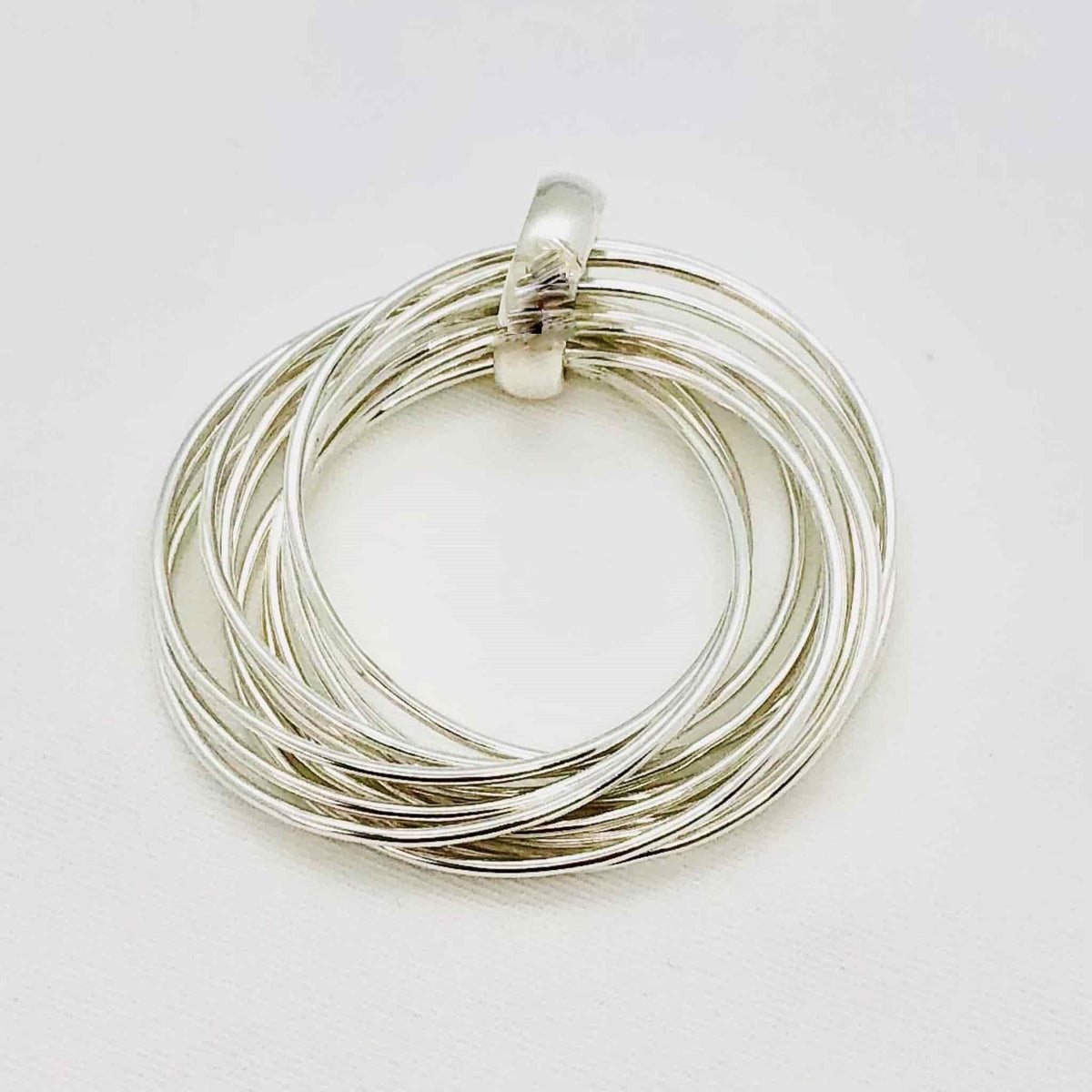 Beautifully Gifted Bangle INFINITY RINGS silver pendant