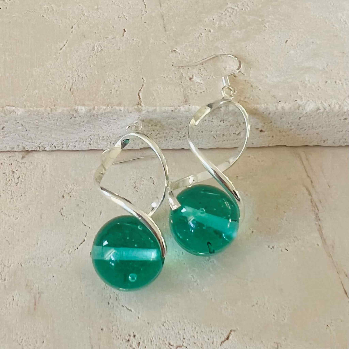 Beautifully Gifted Earrings GLASS TWIST DROP EARRINGS