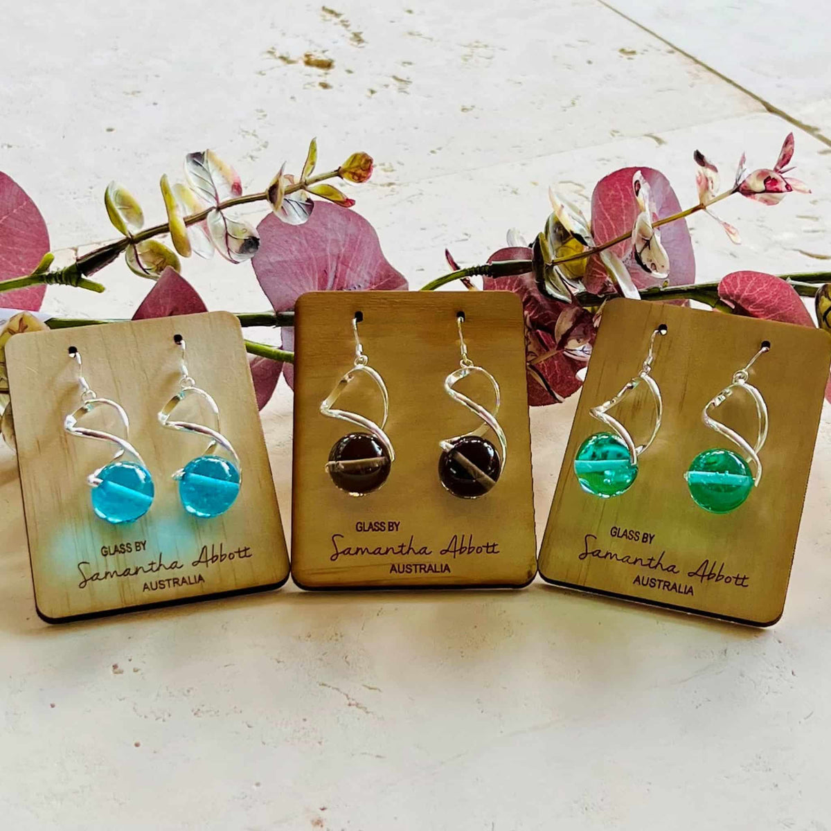 Beautifully Gifted Earrings GLASS TWIST DROP EARRINGS