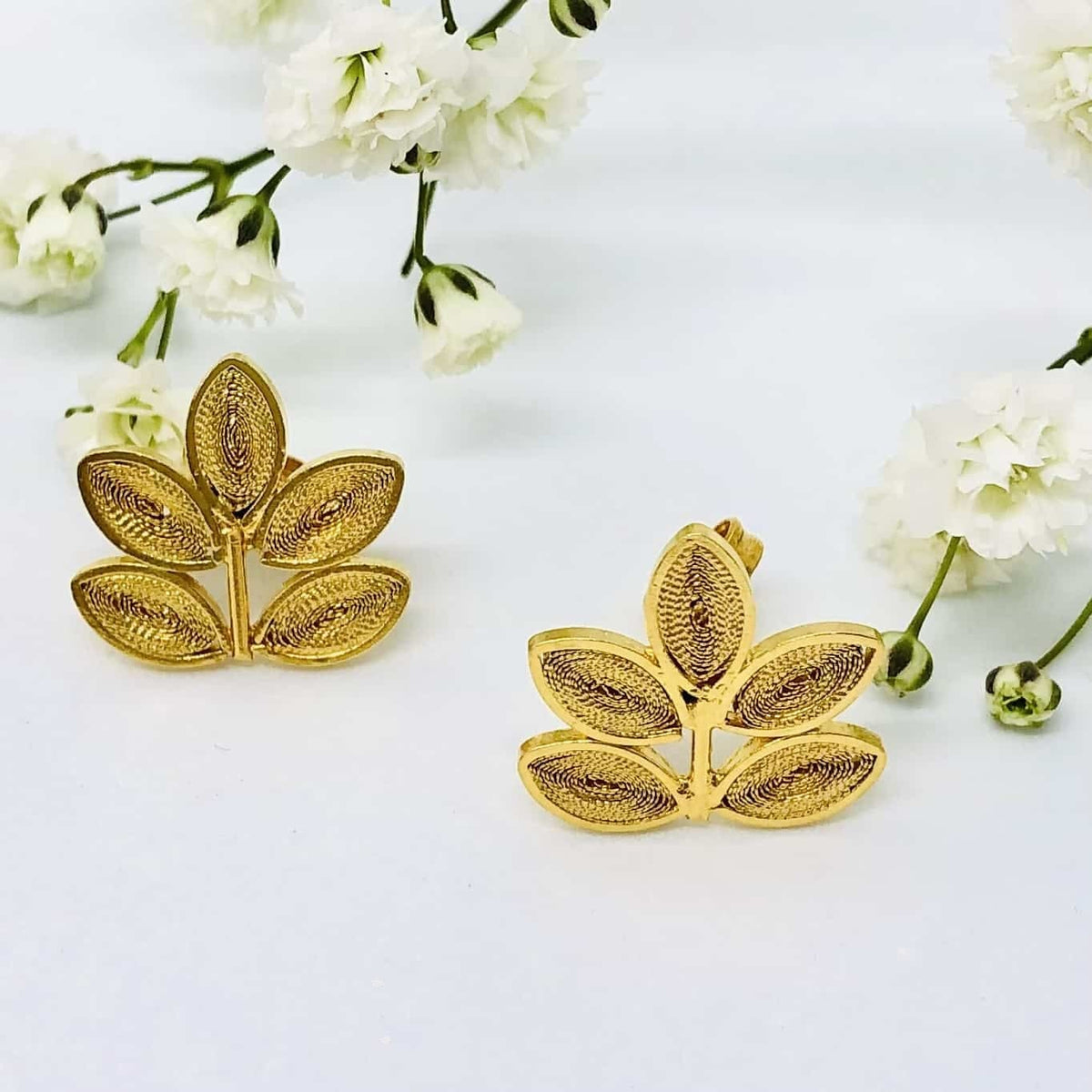 Beautifully Gifted Earrings Yellow Gold MAGENTA STUD EARRINGS