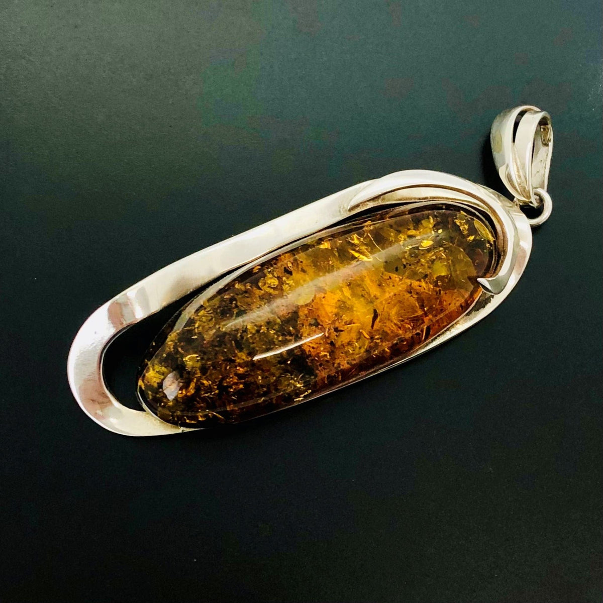 Beautifully Gifted Jewellery CONGNAC AMBER and silver pendant