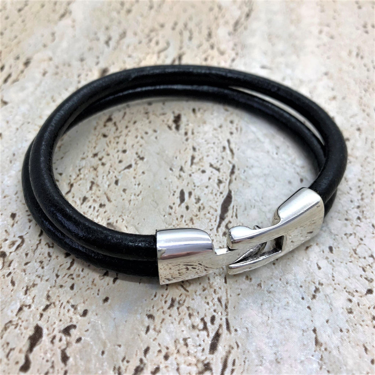 Beautifully Gifted Jewellery LEATHER CORSO LINK bracelet