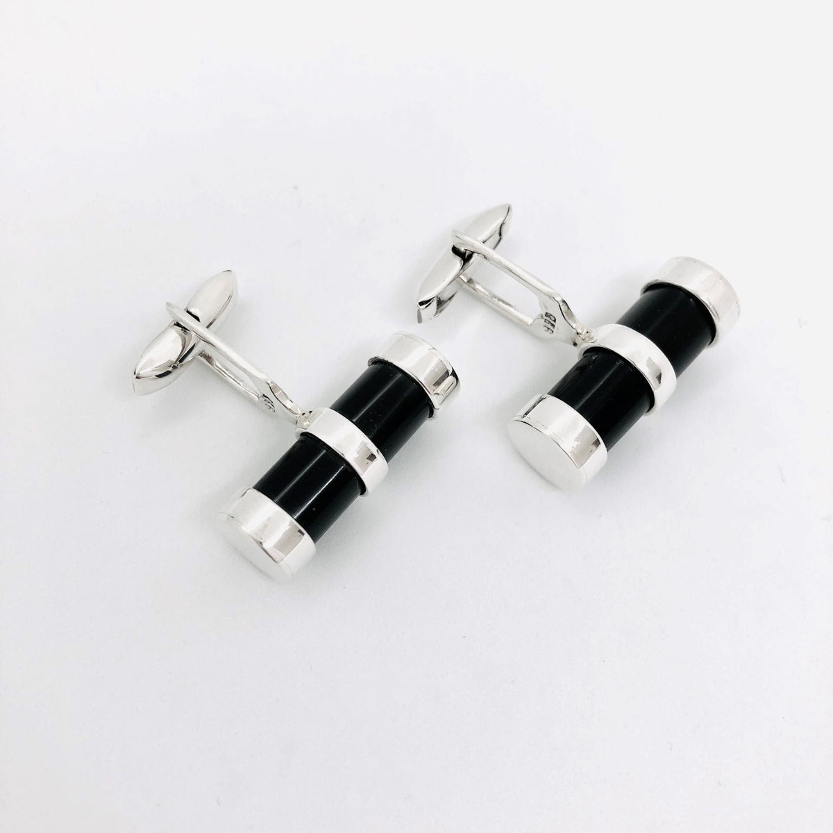 Beautifully Gifted Jewellery ONYX and SILVER cufflinks