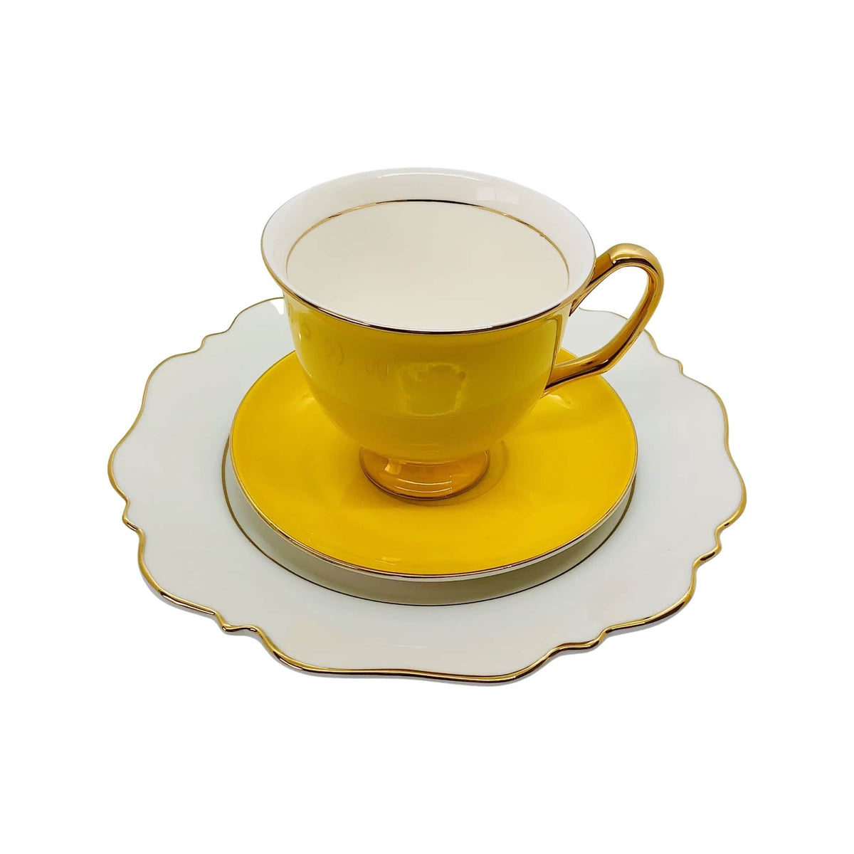 Beautifully Gifted TEAWARE SUNSHINE YELLOW TEACUP and SAUCER XL- 375ML