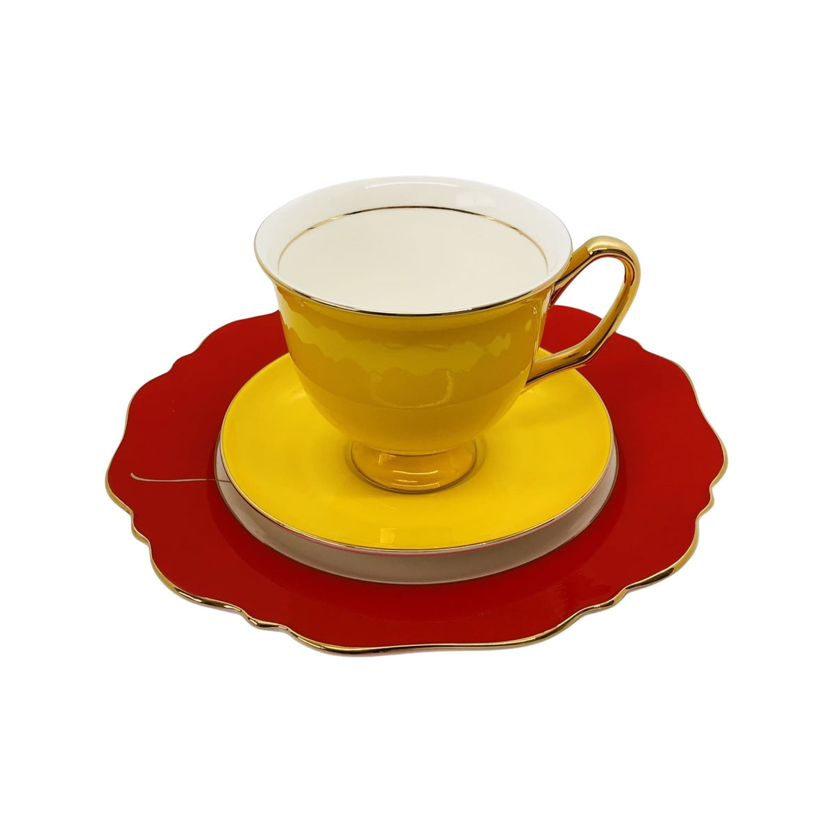 Beautifully Gifted TEAWARE SUNSHINE YELLOW TEACUP and SAUCER XL- 375ML