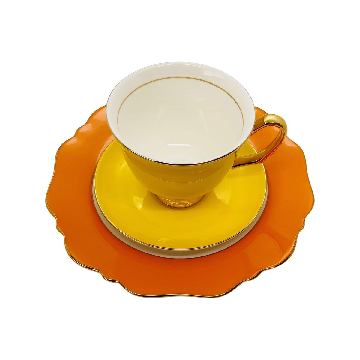 Beautifully Gifted TEAWARE SUNSHINE YELLOW TEACUP and SAUCER XL- 375ML