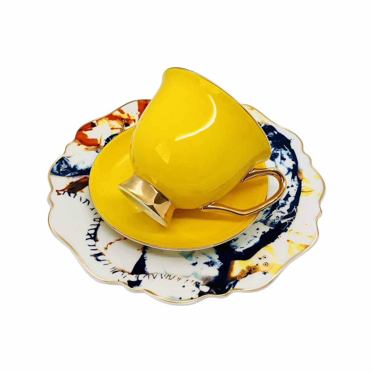 Beautifully Gifted TEAWARE SUNSHINE YELLOW TEACUP and SAUCER XL- 375ML