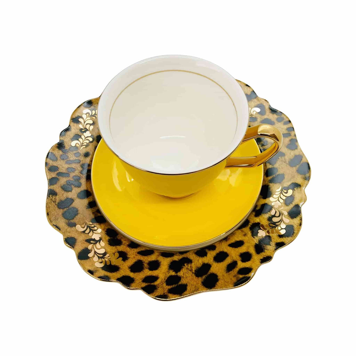 Beautifully Gifted TEAWARE SUNSHINE YELLOW TEACUP and SAUCER XL- 375ML