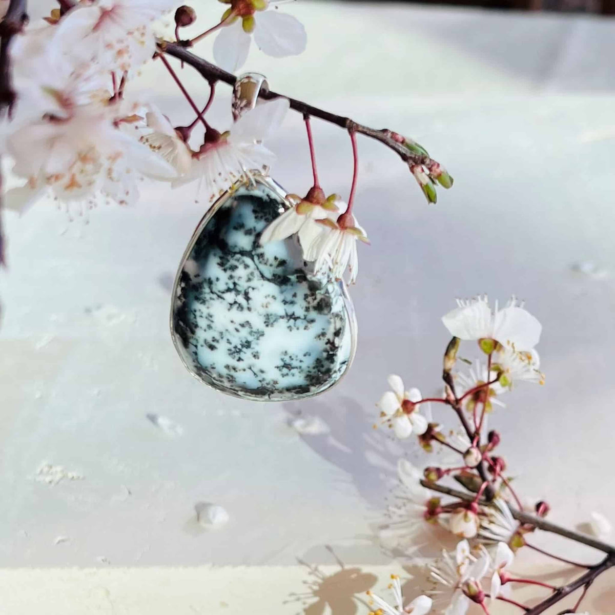 Beautifully Gifted TRIANGULAR DENDRITIC AGATE PENDANT